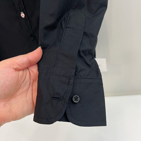 WEARCISCO paper cotton shirt in jet black Womens Large - Picture 8 of 9